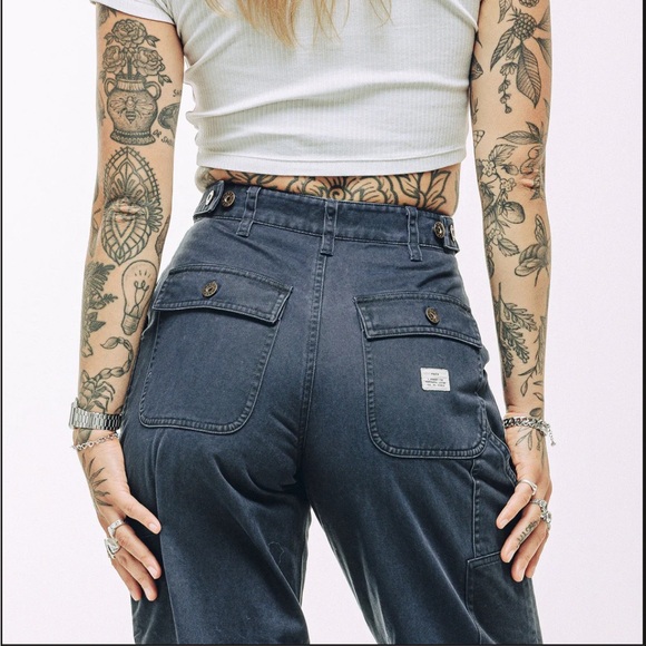 P & Co Surplus High Waisted Pants Navy - Picture 2 of 10